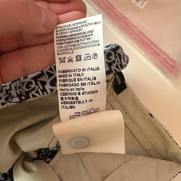 Pinko Bello 130 Div Pantalone Jacquard Monogram Logo Stretch Trouser Size 2 - Picture 10 of 10